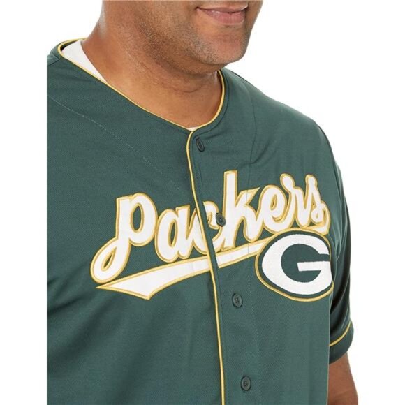 NEW NFL Green Bay Packers Game Day Button Down Baseball Mesh Jersey - Picture 5 of 6